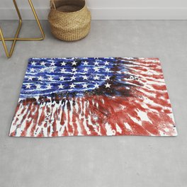4th of July Tie-Dye Flag Area & Throw Rug