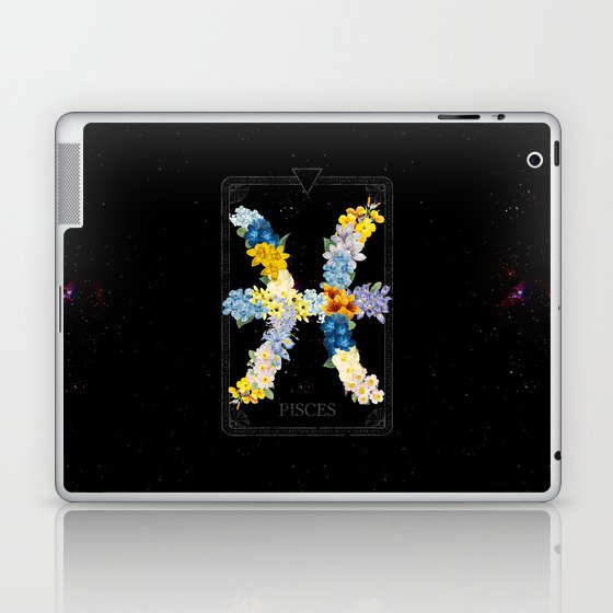 Floral Zodiac Sign: Pisces Laptop & iPad Skin