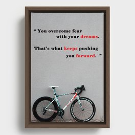 You overcome fear Positive and Inspirational Quotes Bicycle Standing on the Wall Printable Wall Art Framed Canvas