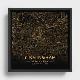 Birmingham, United Kingdom - Gold Framed Canvas