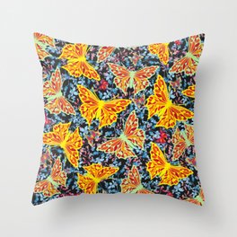 Butterfly in the Bush Throw Pillow
