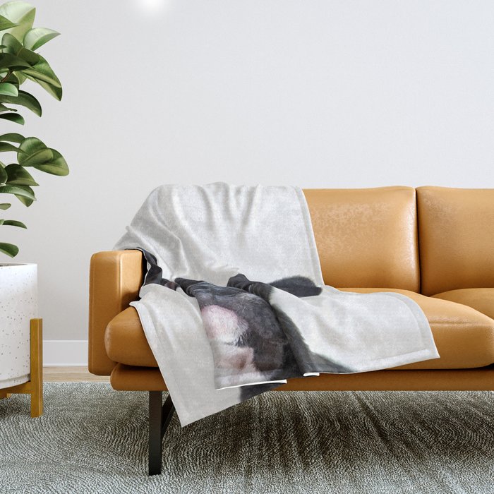 French bulldog portrait Throw Blanket
