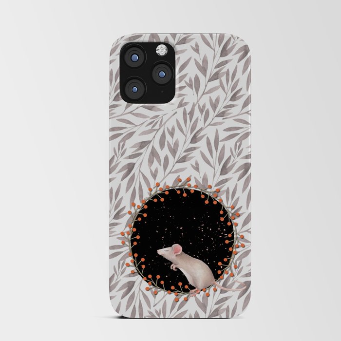Beautiful nosey Mouse with flower background- Animal - mice - flowers iPhone Card Case