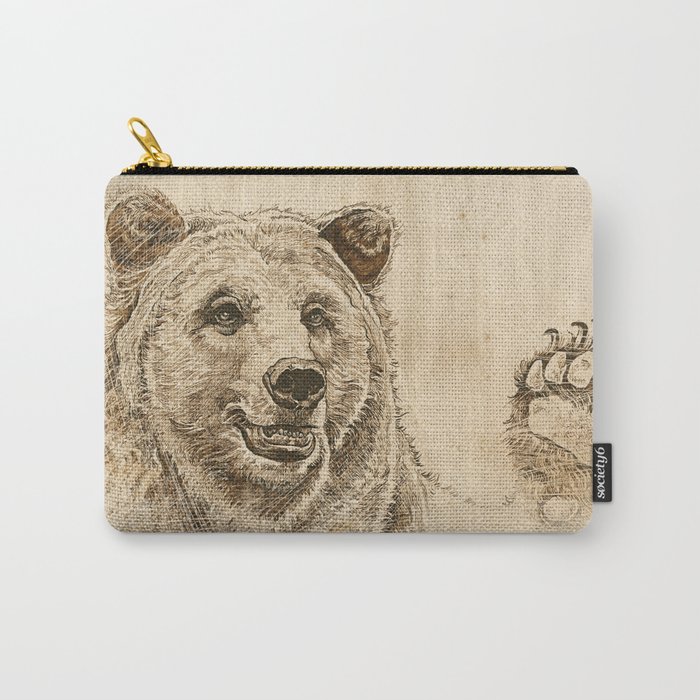 Grizzly Bear Greeting Carry-All Pouch