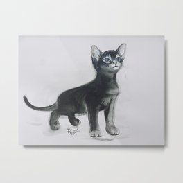 Abyssinian boy Metal Print | Illustration, Animal, Black and White, Painting 