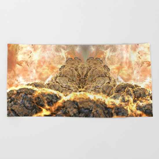 Coral Above the Sun Beach Towel