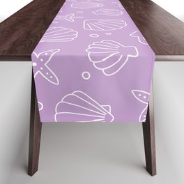 Seashell Pattern (white/lavender) Table Runner