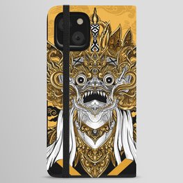 Balinese Golden Dragon Barong iPhone Wallet Case