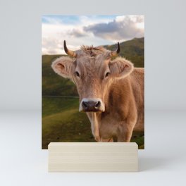Alpine Brown Cow Swiss Grazing Free Mini Art Print | Cowmother, Cowyoga, Cowart, Cows, Cowwatercolor, Patterncow, Cowphotography, Cowdigital, Cowface, Cowgrandma 