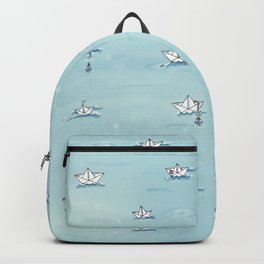 Paper boats trip Backpack