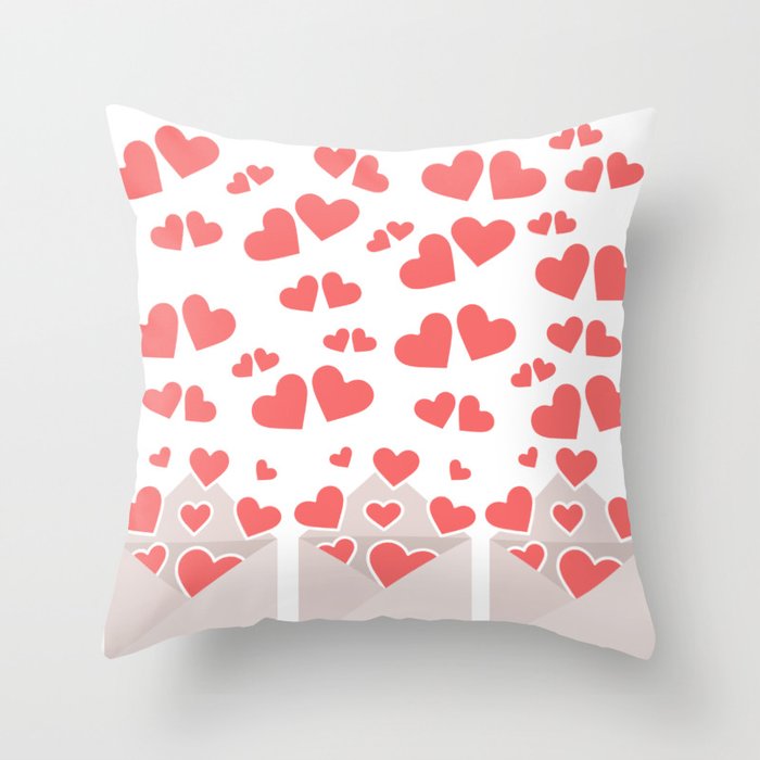 Sending All My Love To You Valentines Day Anniversary Gift- White  Throw Pillow