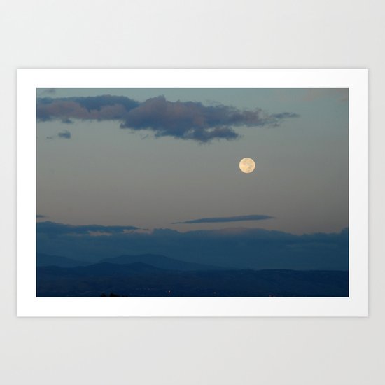 Moon Over the Mountains Art Print