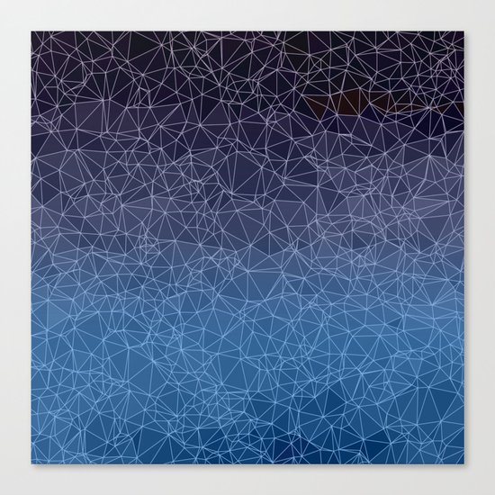 Polygonal blue, black and purple Canvas Print