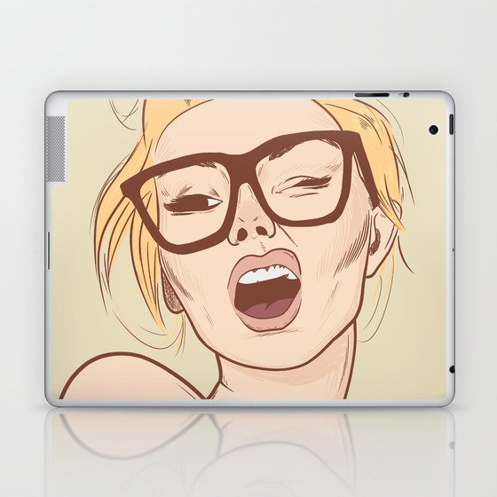 Glasses Girl Laptop & iPad Skin