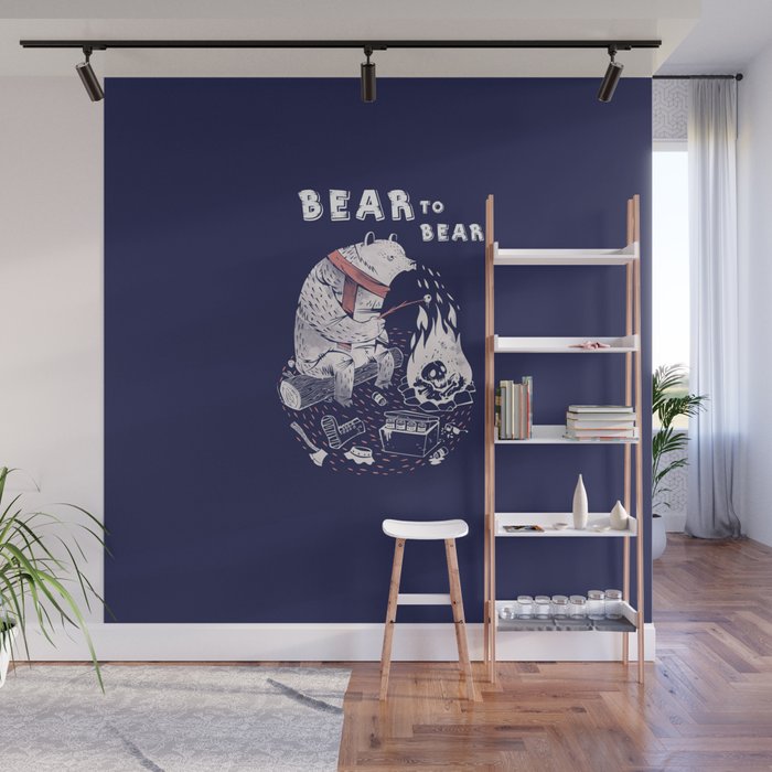 Bear In Winter Season Wall Mural