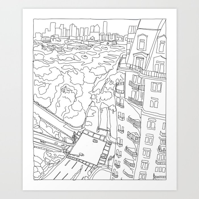 Uptown View from Above (white Tower) Art Print