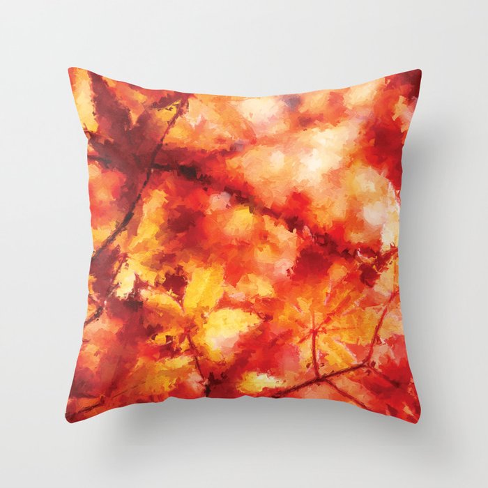 Autumnal Leaves Throw Pillow
