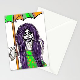 joker-woman-hallowen-smiling-zombie Stationery Cards