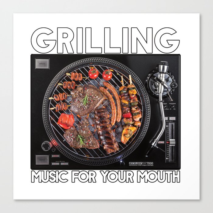 Grilling Music for Your Ears Backyard Grill Party Canvas Print
