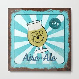 Airedale Terrier Ale Beer Vintage Metal Sign Art Metal Print