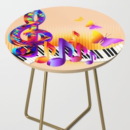 Music notes colorful design Side Table