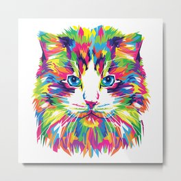Rainbow Cat Metal Print