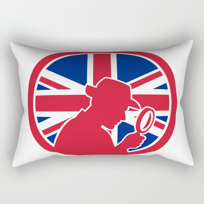 British Private Investigator Union Jack Flag Icon Rectangular Pillow