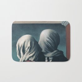 The Lovers by Rene Magritte Bath Mat | Woman, Love, Symbolism, Surreal, Magritte, Arthistory, Man, Vintage, Surrealism, Sheet 