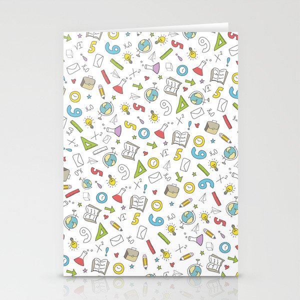 Back to School - White Colour Stationery Cards