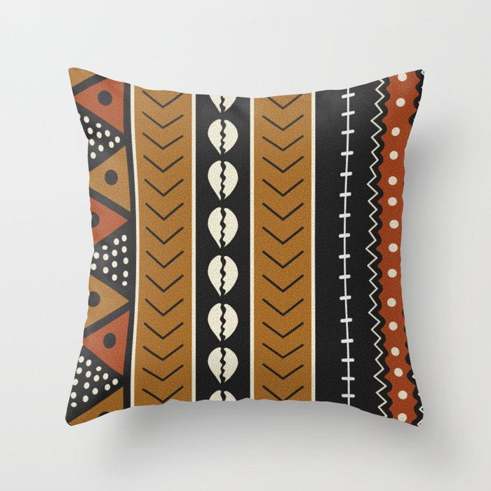 Let's play mudcloth Throw Pillow