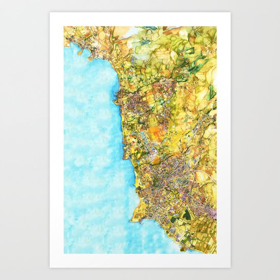 Map of Paphos District Art Print