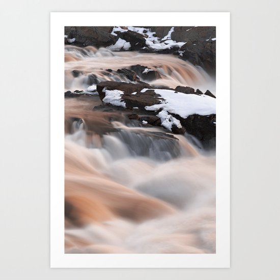Ruby Winter Falls Art Print