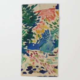 Landscape at Collioure - Henri Matisse - Exhibition Poster Beach Towel