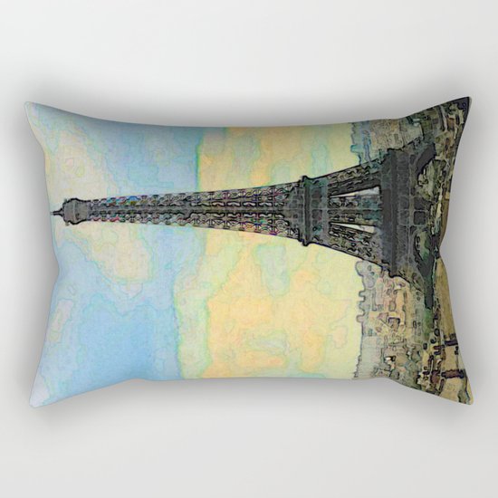 Watercolor Dream of Paris Rectangular Pillow