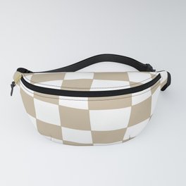 Hand Drawn Checkerboard Pattern (tan/white) Fanny Pack