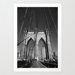 Brooklyn Bridge - New York City 2013 #4 BW Art Print