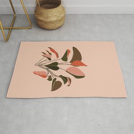 Retro Rubber Fig Plant Area & Throw Rug