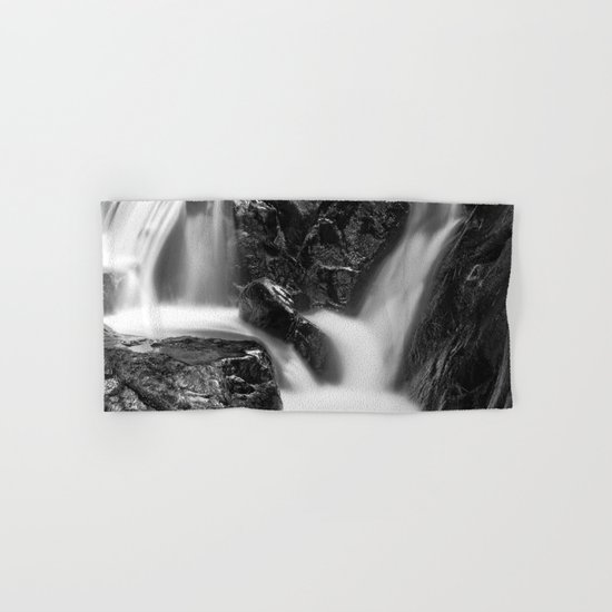Shelving Rock Stream - Black & White Hand & Bath Towel