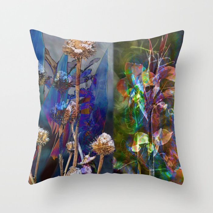 Spring Returns With Persephone Garden Collage Throw Pillow