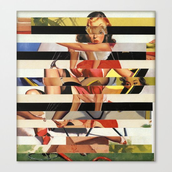 Glitch Pin-Up Redux: Lindsey Canvas Print
