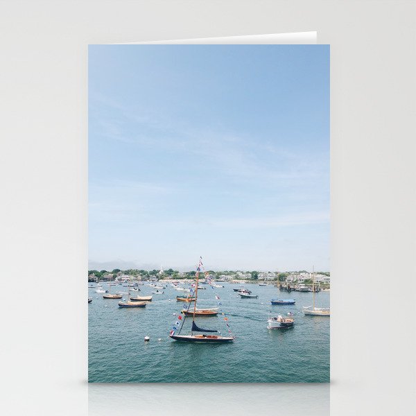 Sailboats in Nantucket Harbor on July Fourth Stationery Cards