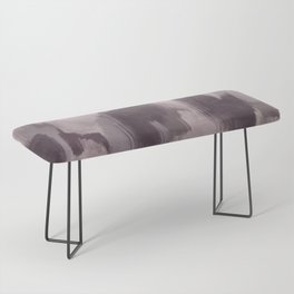 Eggplant Purple. Lavender, and Silver Abstract Ikat Painting Bench