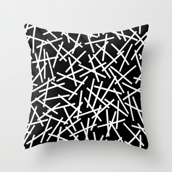 Kerplunk Black and White Throw Pillow