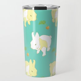 Pattern with Easter Bunny and Carrots Travel Mug