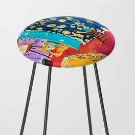 The Pink Studio, 1911 by Henri Matisse made more vibrant [public domain] Counter Stool