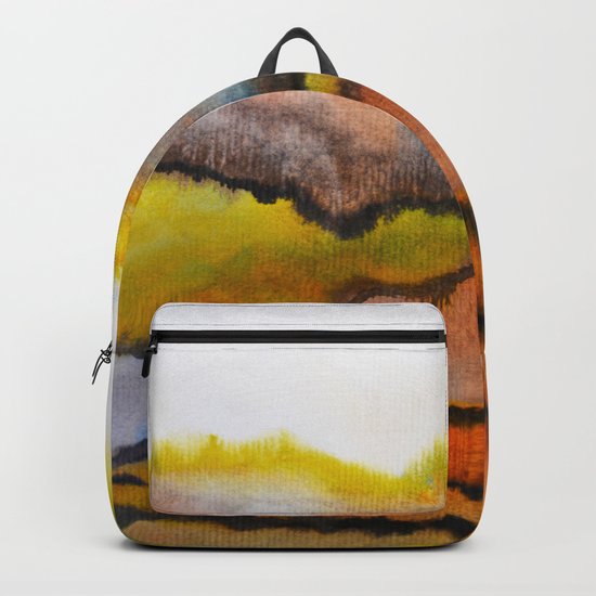 Watercolor abstract landscape 26 Backpack