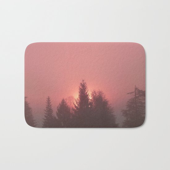 Sunrise on a foggy morning Bath Mat