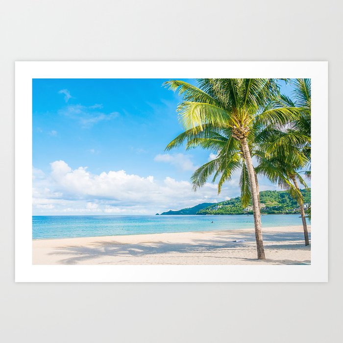 Tropical Beach Background Art Print By Drawfine Society6