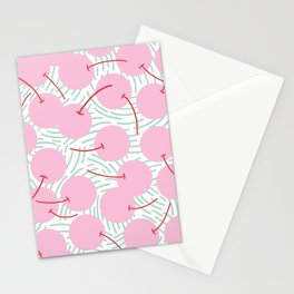 Pink cherries Stationery Card