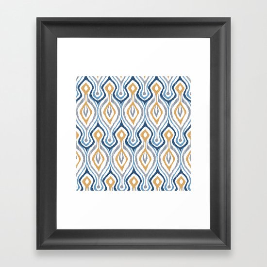 Sketchy Ikat - Saddle Framed Art Print